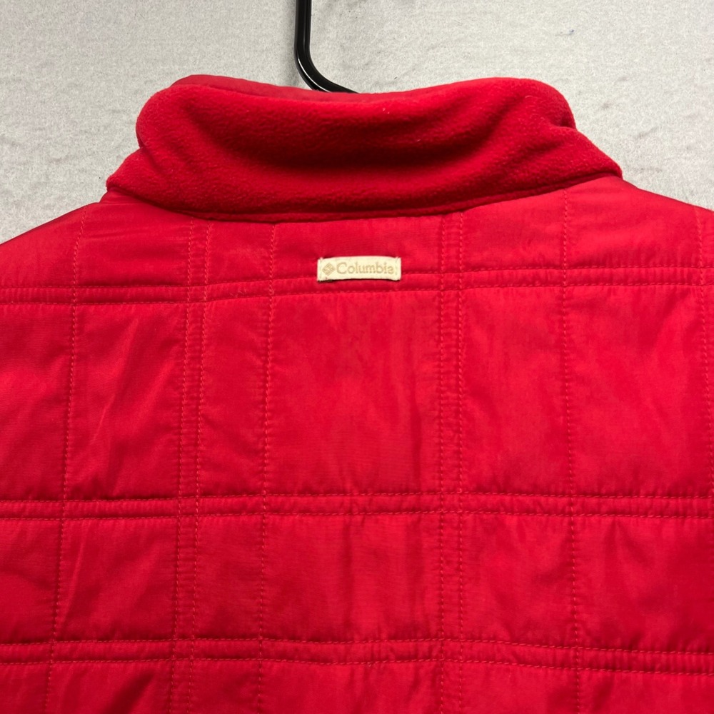 Columbia Womens Red Quilted Sherpa Lined Fleece Full‎ Zip Vest AL1016 Size M - Picture 7 of 8